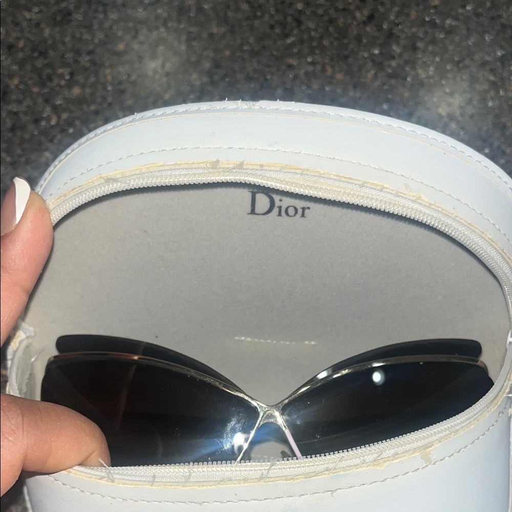 Dior Black Cat-Eye Sunglasses with Silver Accents - Picture 5 of 5